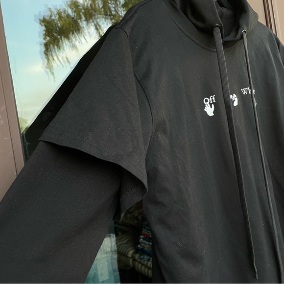 🔥🔥🔥 Off-White Marker Over Hoodie Black L 🔥🔥🔥 NWT - Picture 4 of 16